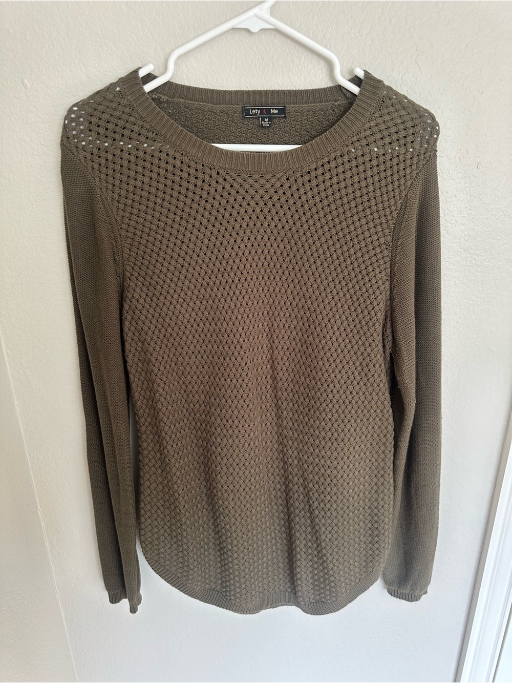Lety & Me - Olive Knit Long-Sleeve Sweater size M